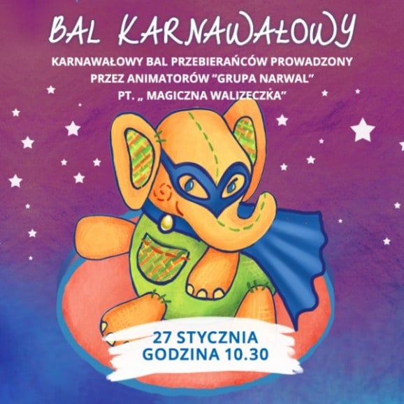 Bal karnawałowy w Przedszkolu 4 Słonie. 27 I 2017, godz. 10:30 